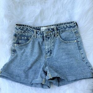 Fashion Nova Blue Jean Shorts High-Waisted Distressed